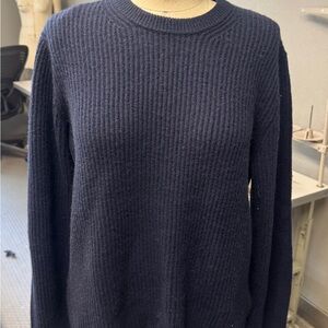 Everlane Men's Wool-Cashmere Blend Deep Blue Crewneck Sweater